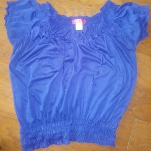 Navy blue adjustable off the shoulder top